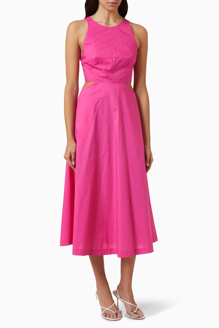 

Audrey Midi Dress in Poplin, Pink