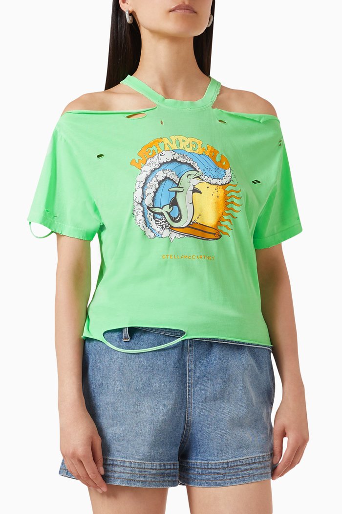 

Wet 'N Rewild Well Worn T-Shirt in Cotton-jersey, Green