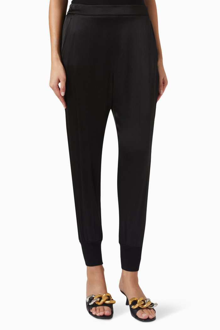 

Tailored Pants in Satin, Black