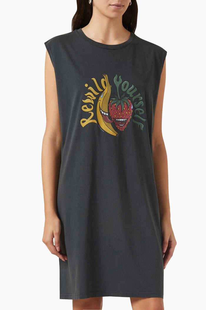 

Rewild Fruit Dress in Jersey, Black