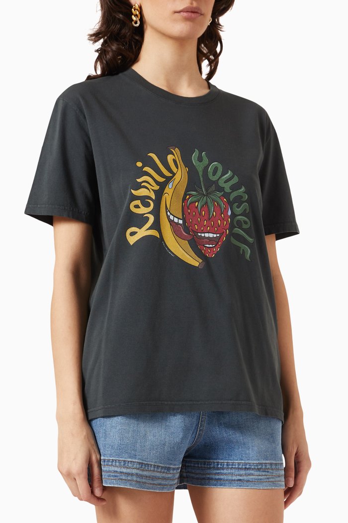 

Rewild Fruit Graphic T-shirt in Jersey, Black