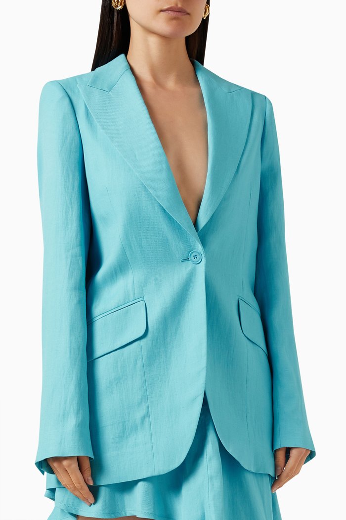 

Single Buttoned Blazer in Viscose-blend, Blue