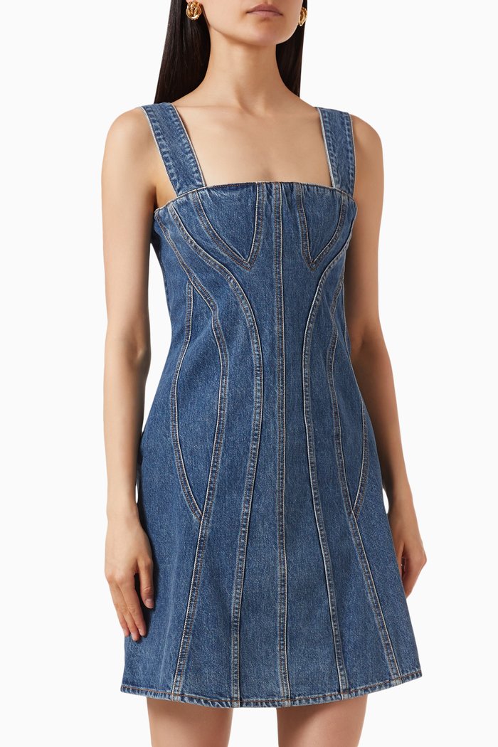 

Vintage Wash Mini Dress in Organic Denim, Blue