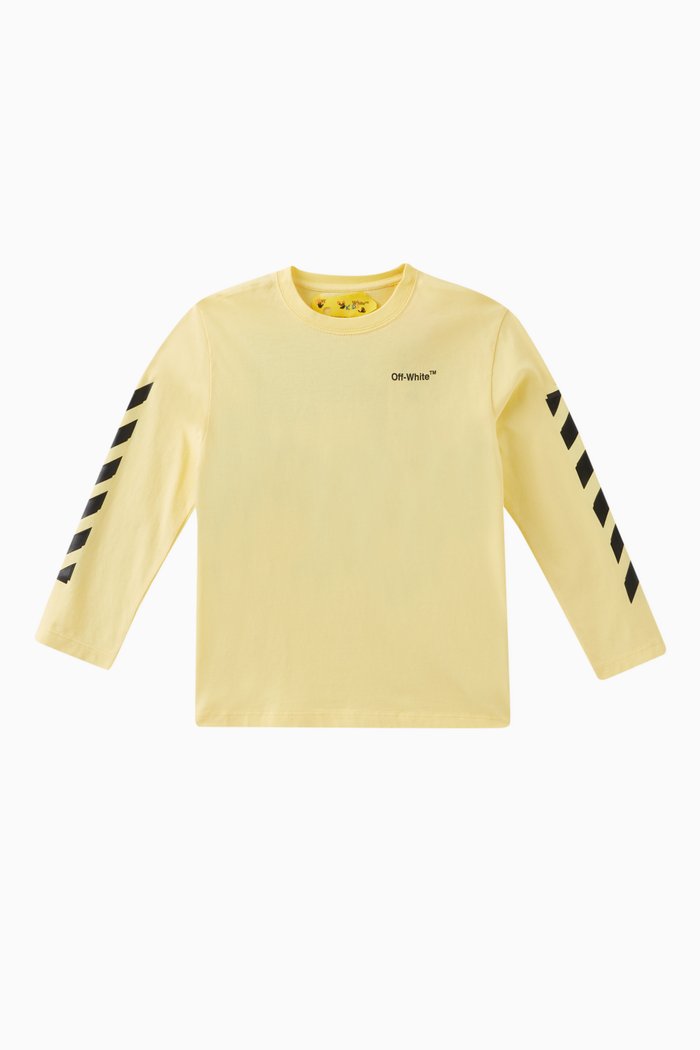

Logo Arrows Print T-shirt in Cotton, Yellow