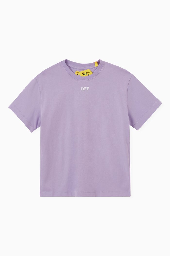 

Logo Print T-shirt in Cotton, Purple