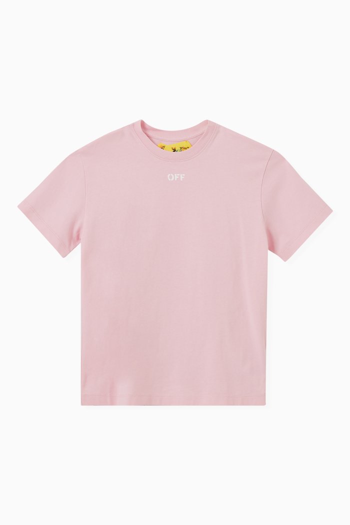 

Logo Print T-shirt in Cotton, Pink