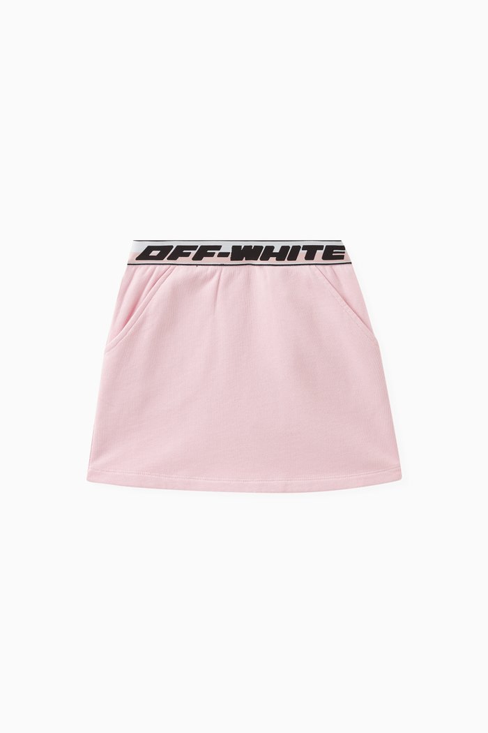 Logo Band Sweatskirt in Cotton, Pink