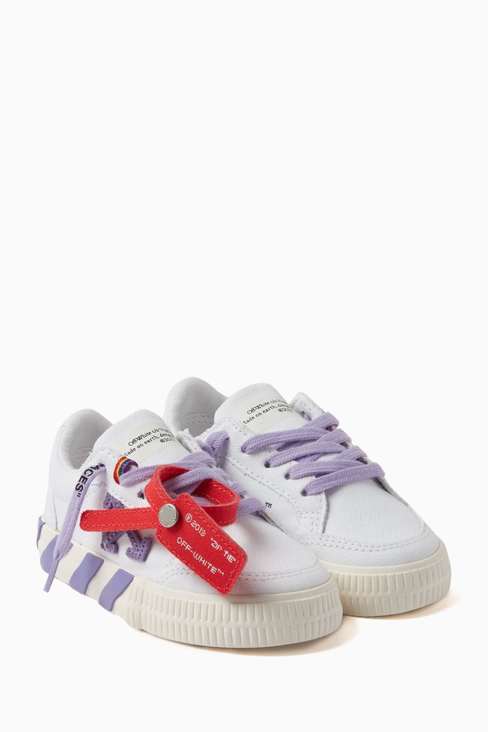 

Vulcanized Lace-up Sneakers in Canvas, White