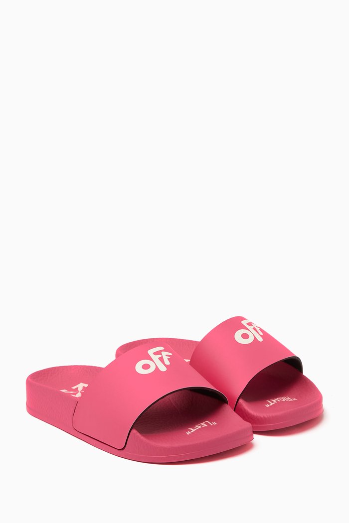

Logo Print Pool Slides, Pink