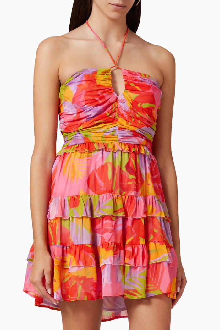 

Colourful Leaves Midi Dress, Multicolour