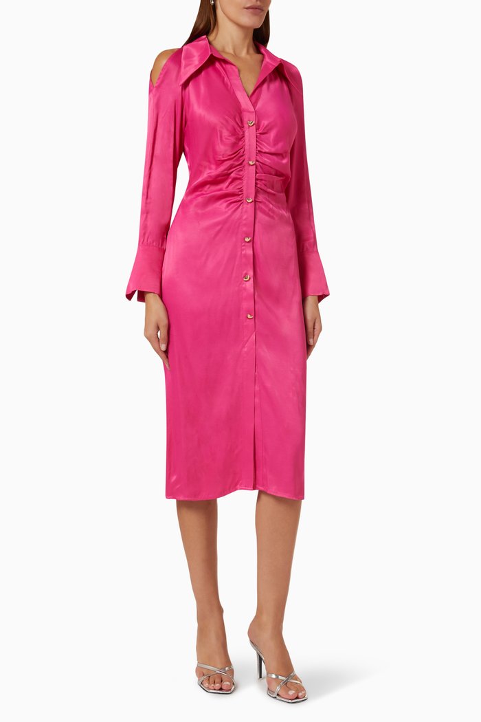 

Ruched Midi Dress, Pink