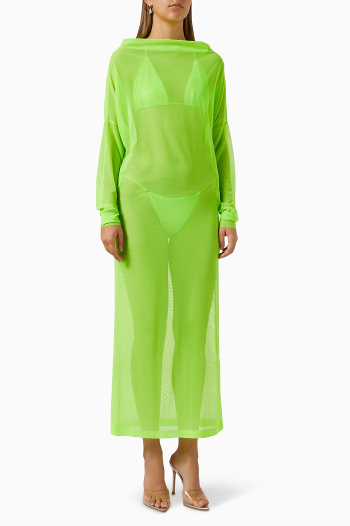 

All in One Gown in Mesh, Green