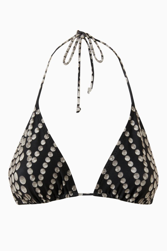 

String Stud Bikini Top in Poly Lycra, Multicolour