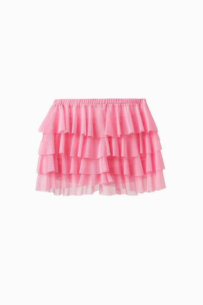 

Ruffled Shorts in Mesh, Pink