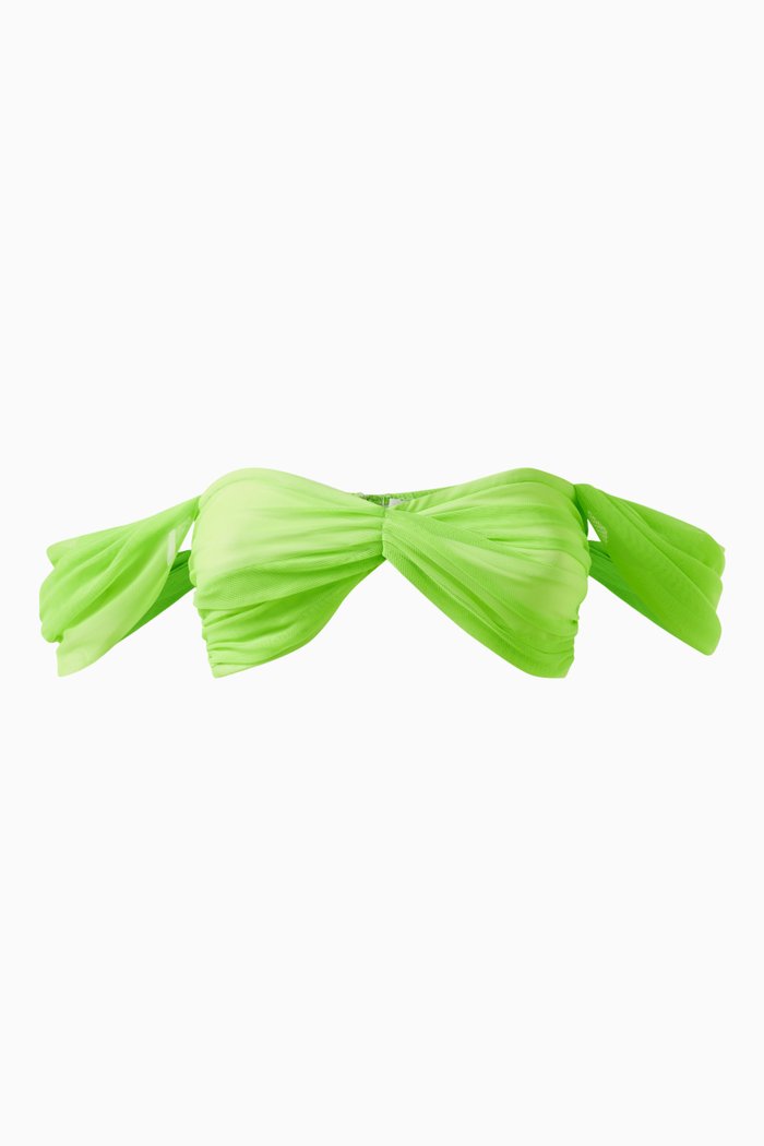 

Walter Bra Bikini Top in Stretch Lamé, Green