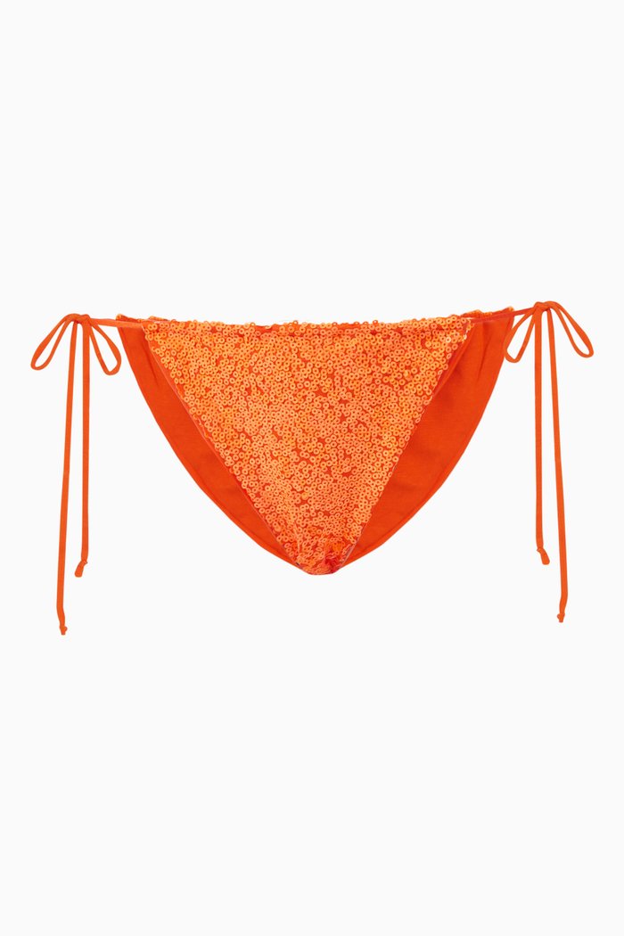 

Sequin String Bikini Bottom, Orange