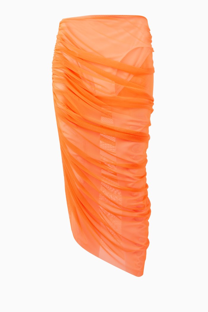 

Diana Long Skirt in Mesh, Orange