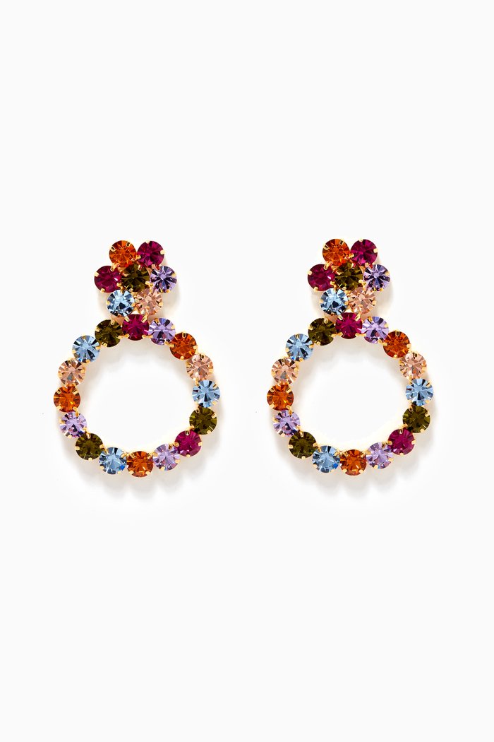 

Les Nuances Crystal Earrings in Gold-plated Brass, Multicolour