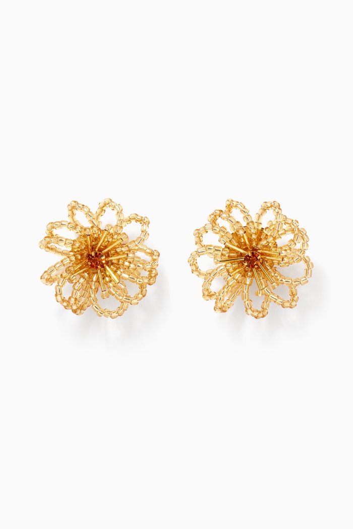 

Les Bouquet Fleuri Clip-on Studs in Gold-plated Brass, Yellow