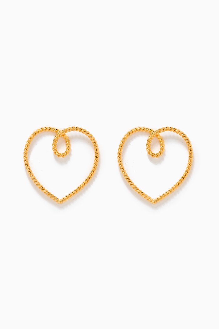 

Heart Studs in Gold-plated Bronze