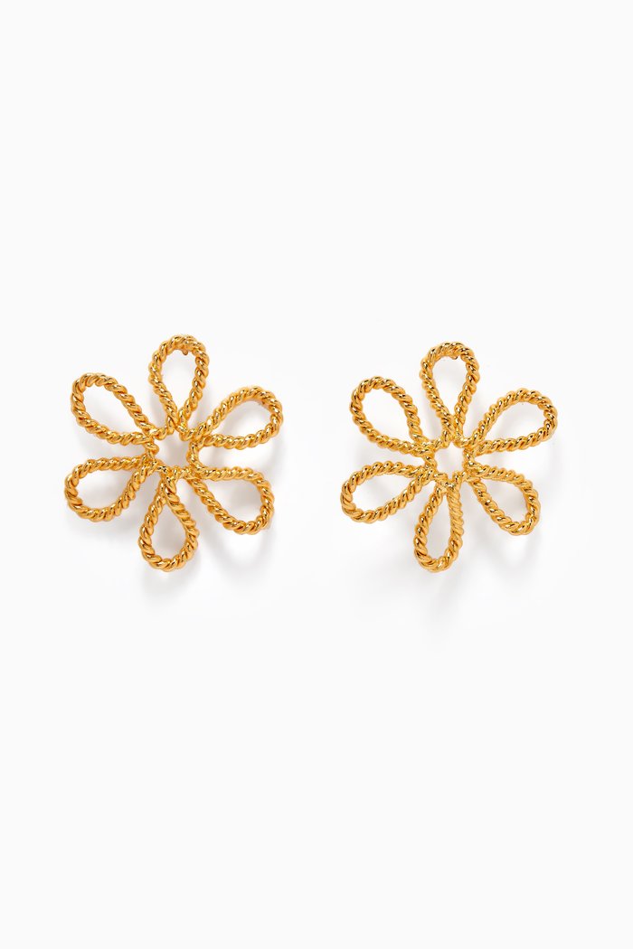 

Flower Studs in Gold-plated Brass