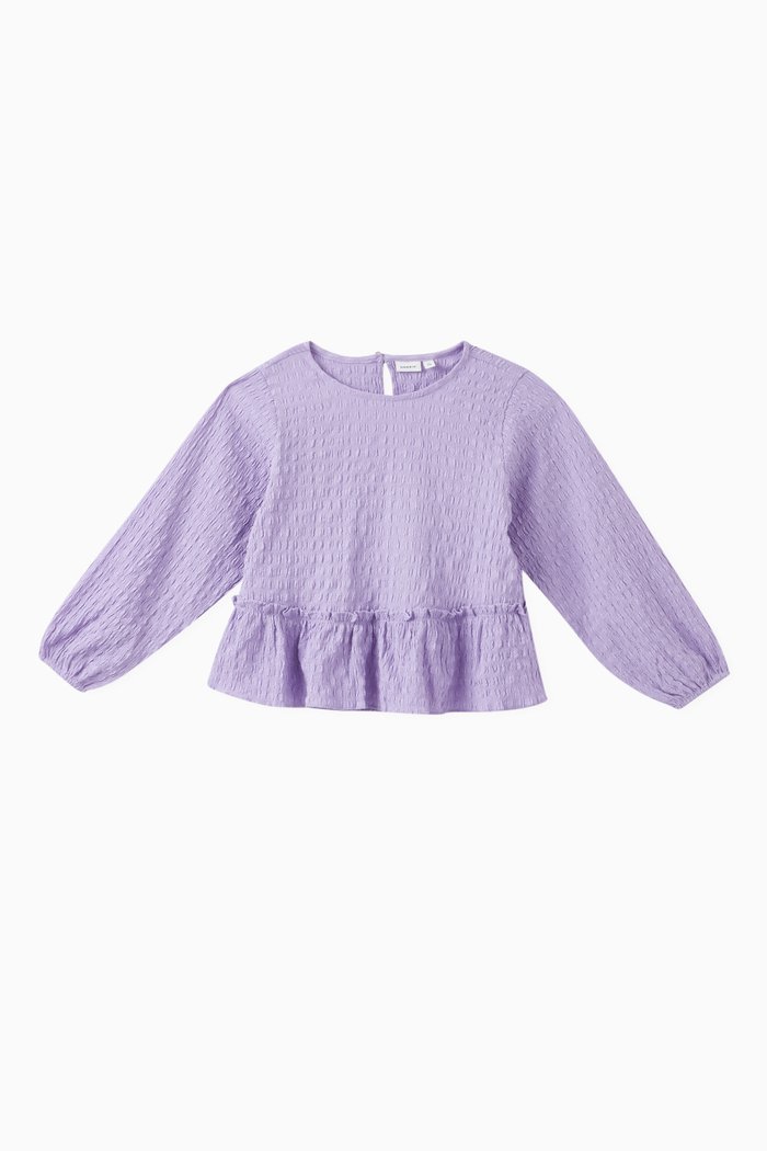 

Ruffle-details Peplum Top, Purple