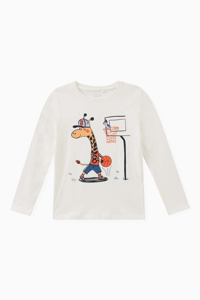 

Graphic Print T-shirt in Cotton, White