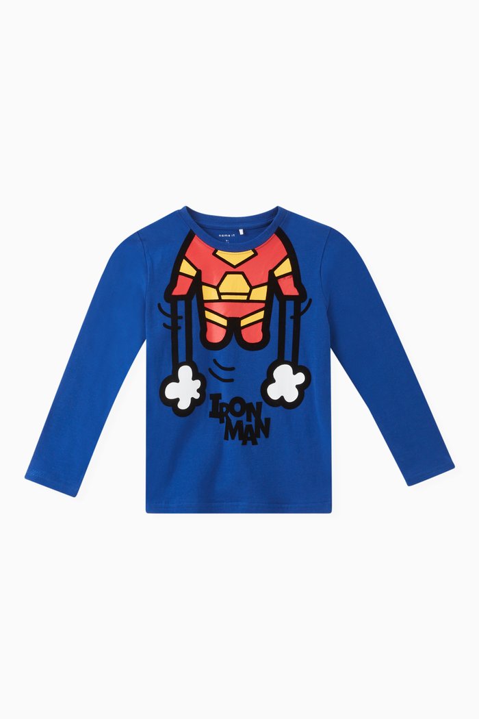 

Marvel Print T-shirt in Cotton, Blue