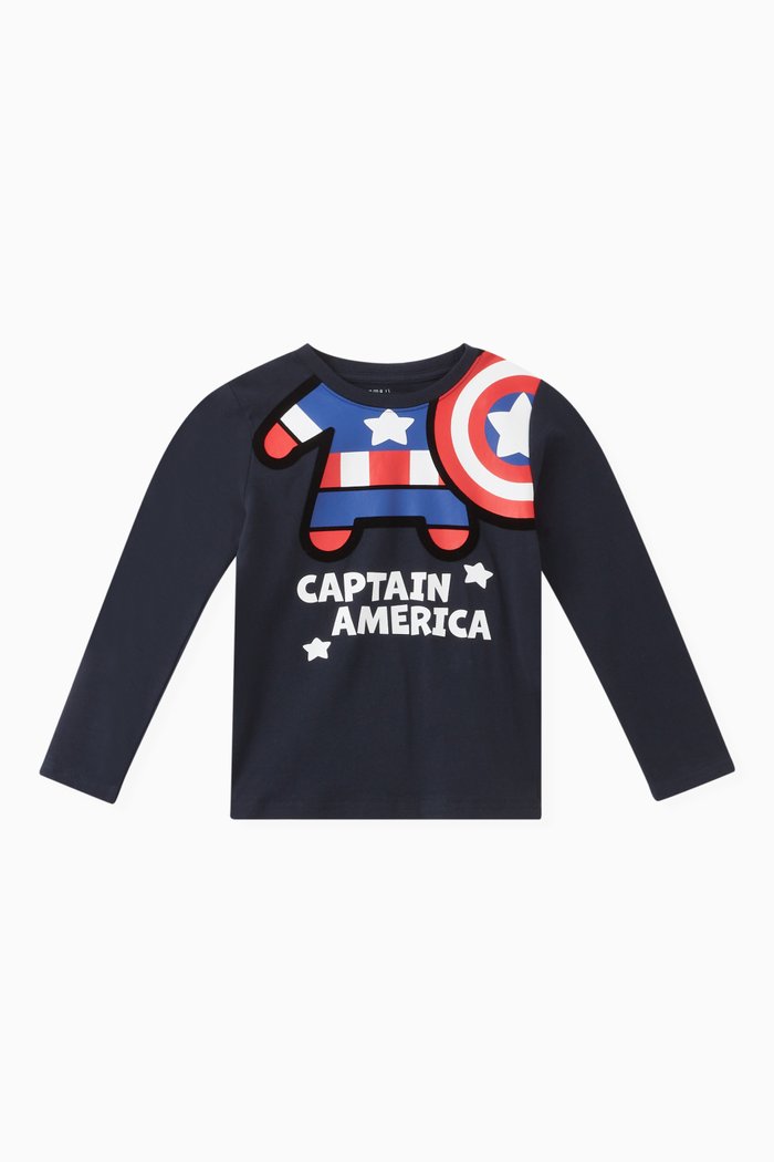 

Marvel Print T-shirt in Cotton, Blue