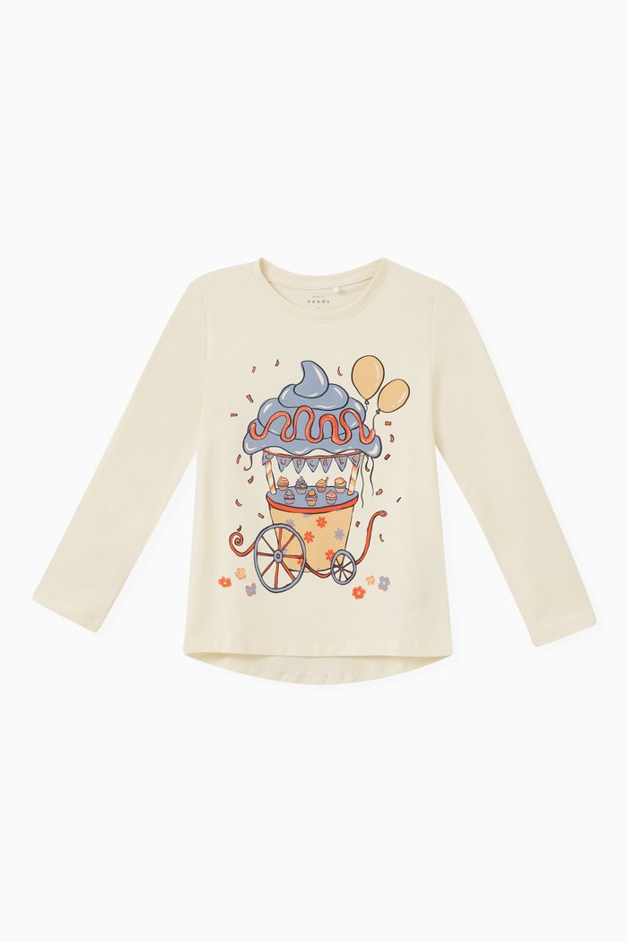 

Graphic Print T-shirt in Cotton, Neutral