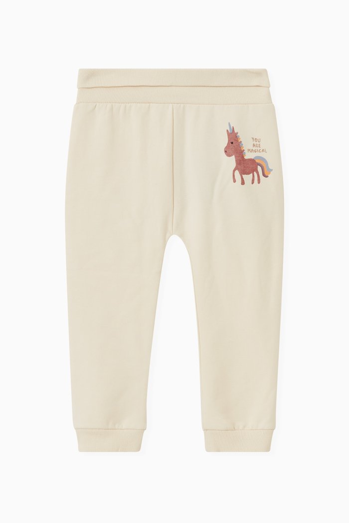 

Unicorn Print Sweatpants in Organic Cotton, Neutral