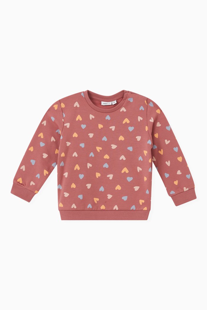 

Unicorn Print Sweatshirt in Organic Cotton, Pink