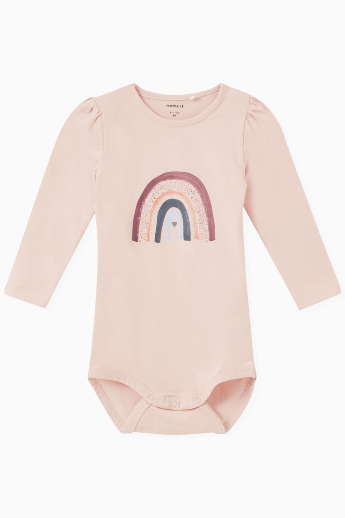 

Unicorn Print Bodysuit in Cotton, White