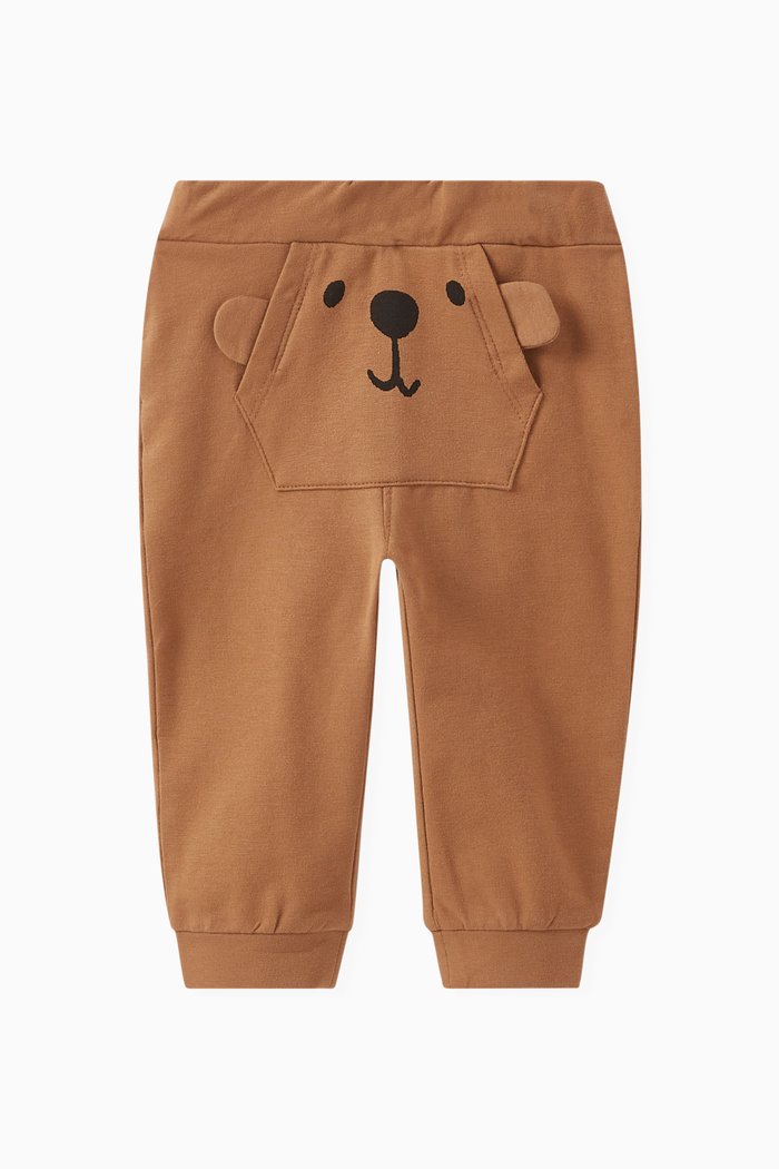 

3D Printed Sweatpants in Organic Cotton, Brown