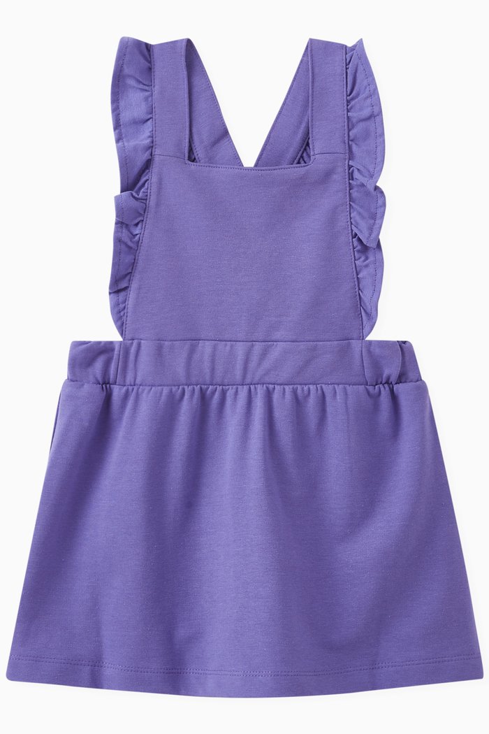 Bird Dress in Organic Cotton Blend, Purple