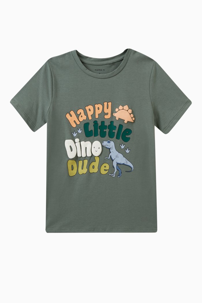 

Graphic Print T-shirt in Cotton, Green