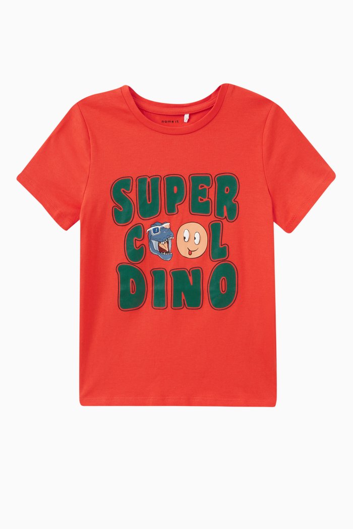 

Graphic Print T-shirt in Cotton, Orange