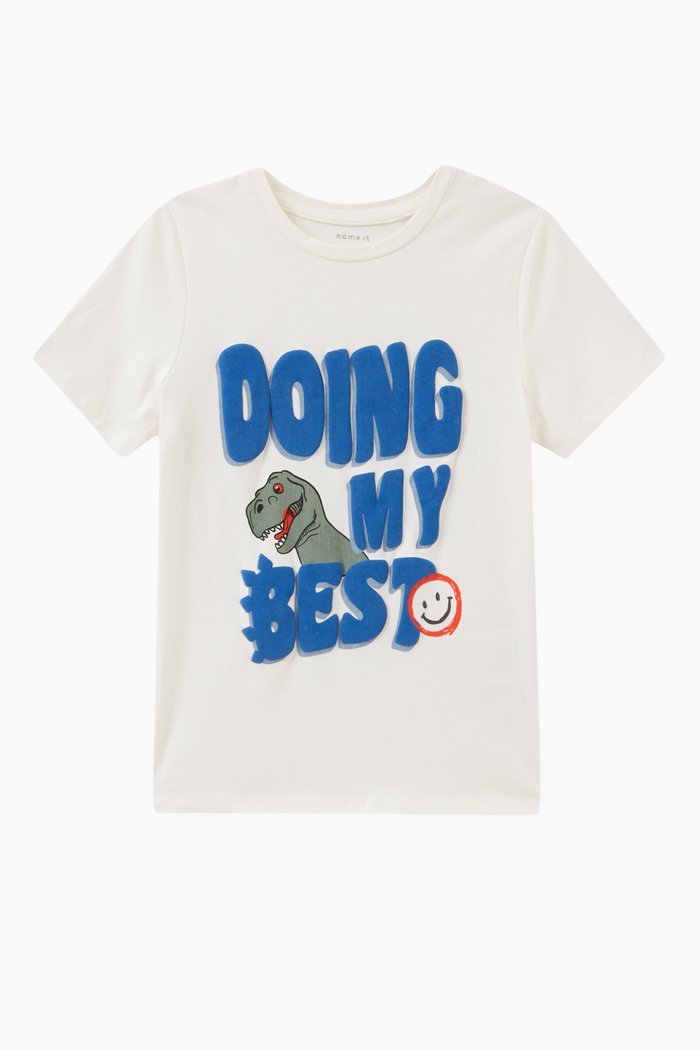 Graphic Print T-shirt in Cotton, White