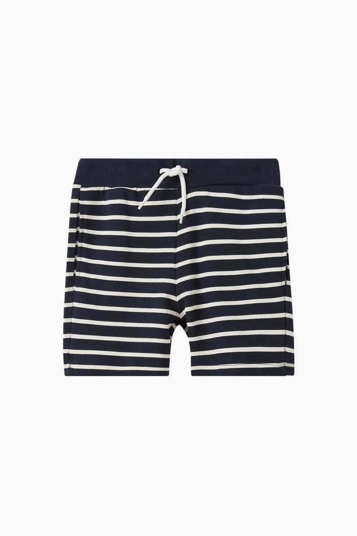 

Jesse Stripe-printed Shorts in Cotton, Blue