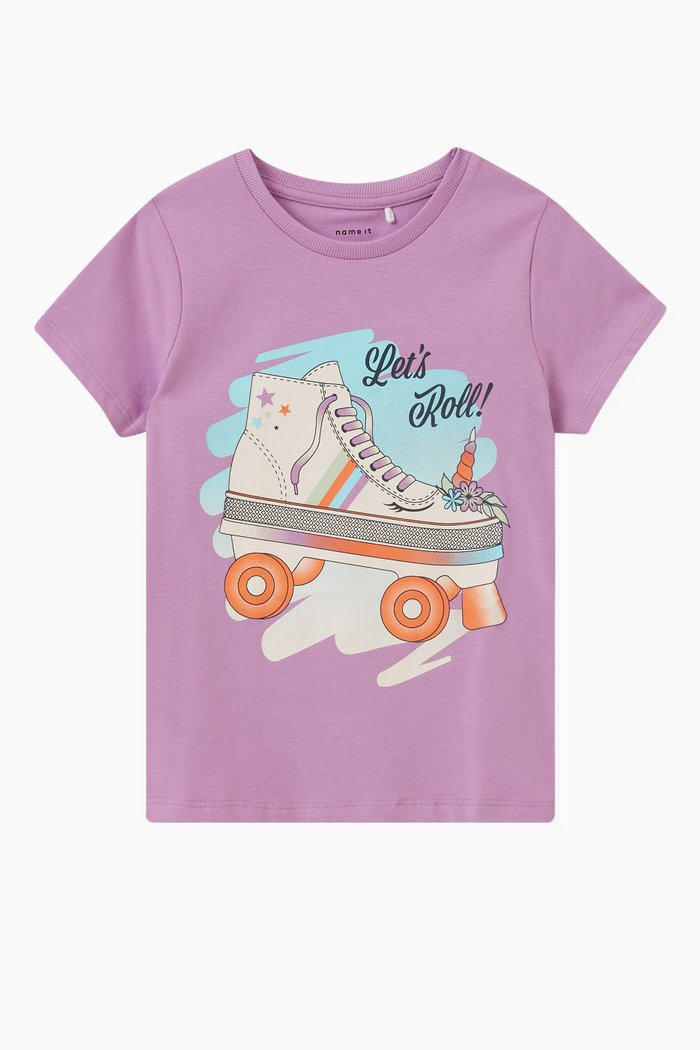 

Graphic T-shirt in Stretch Cotton, Purple