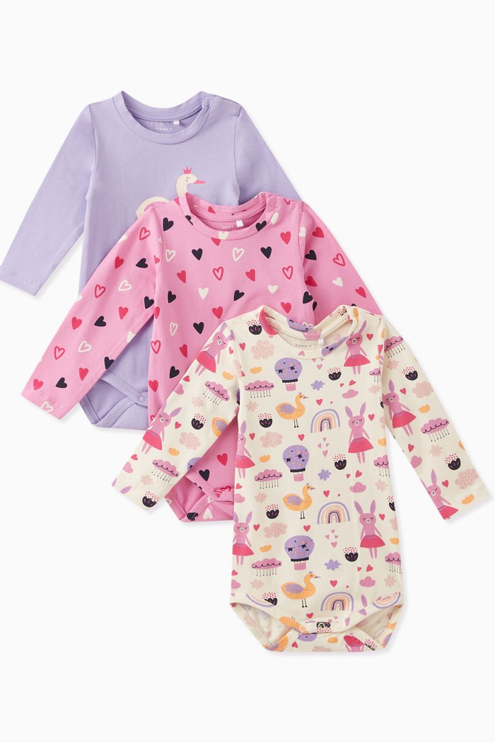 

Bodysuit in Cotton Blend, Set of 3, Neutral
