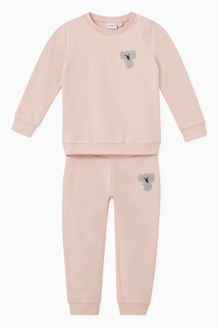 

Koala Print Sweatshirt and Sweatpants, Set of Two, Neutral