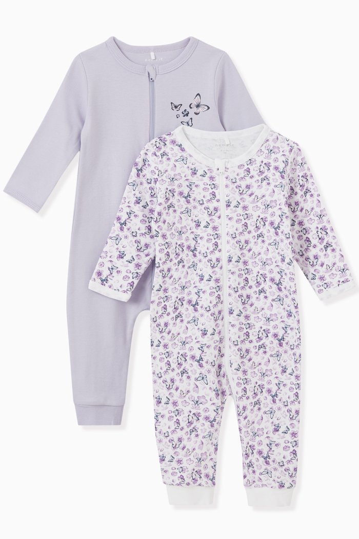 

Butterfly Print Pyjamas, Set of Two, Purple