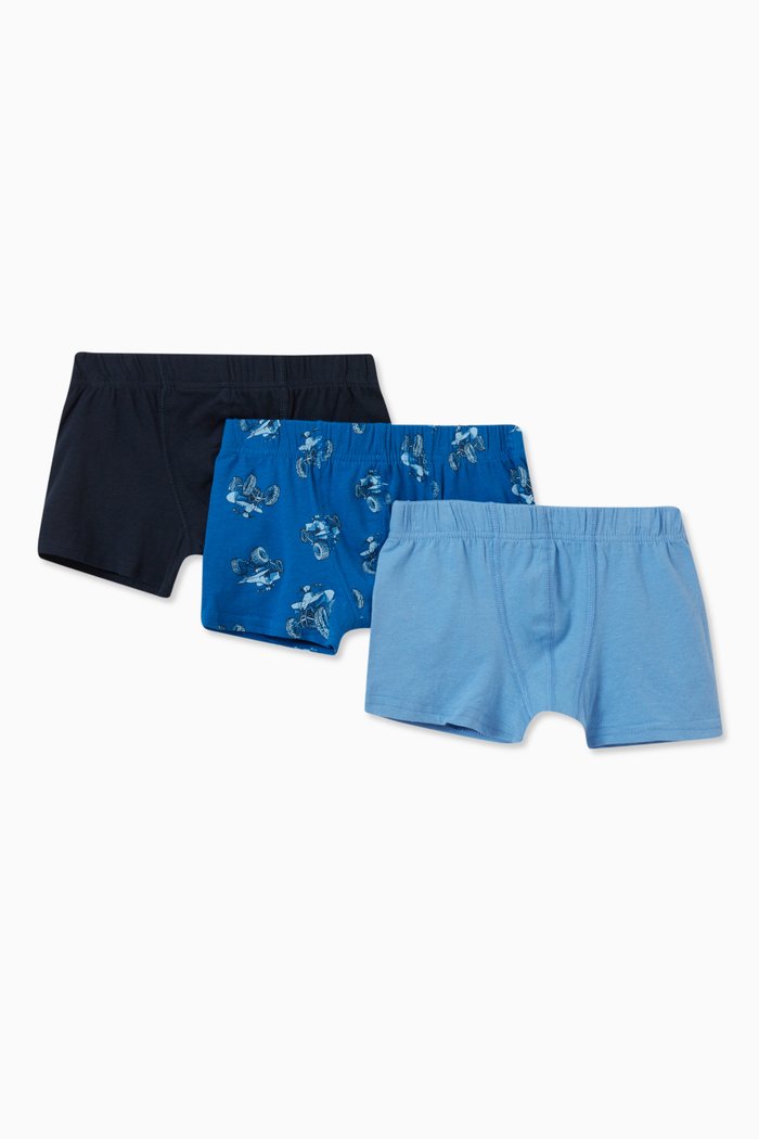 

3-Pack Adventure Boxer Set in Cotton, Blue