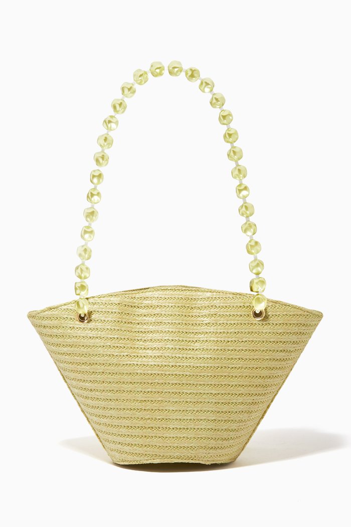 

L'estival Basket Medium Tote Bag in Raffia, Green