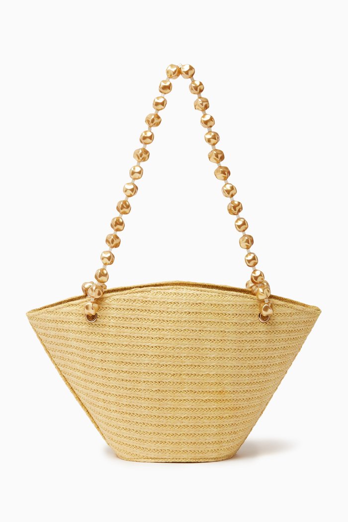 

L'estival Basket Medium Tote Bag in Raffia, Yellow