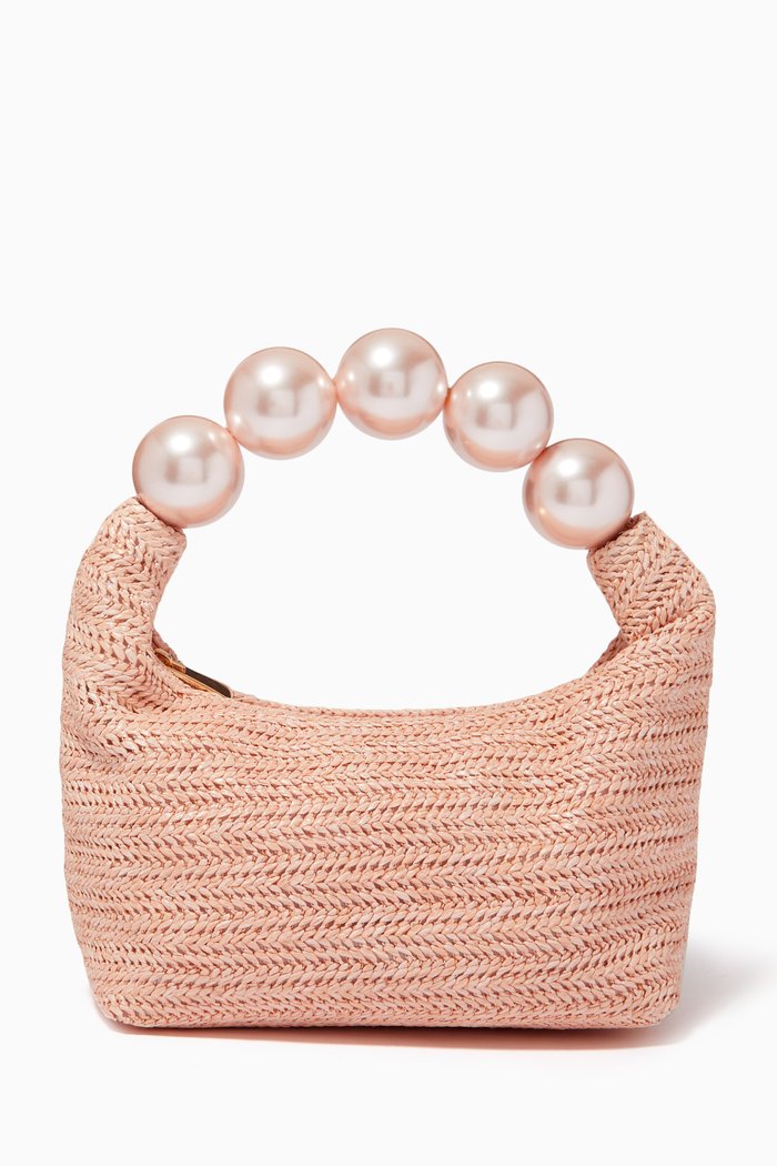 

L'Échappé Bag in Raffia, Pink