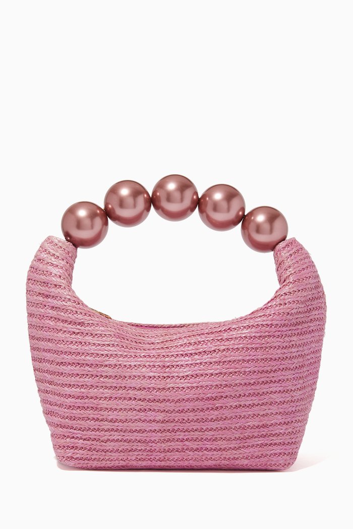 

L'Échappé Bag in Raffia, Pink