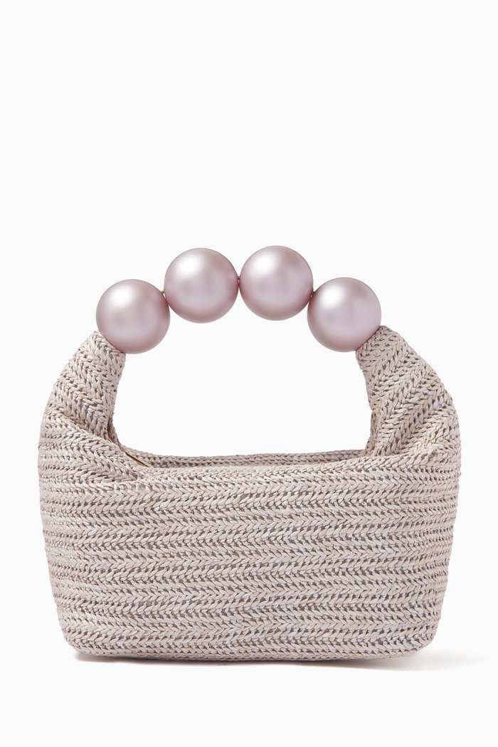 

L'Échappé Bag in Raffia, Silver