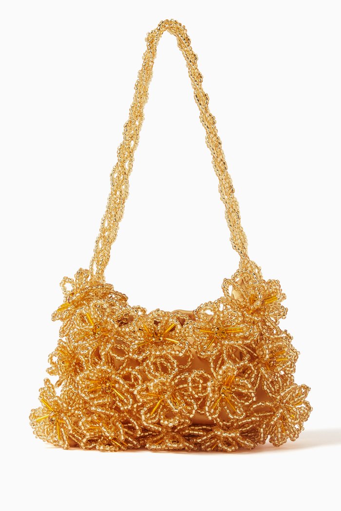 

Bouquet Fleuri Bag in Acrylic Beads, Yellow